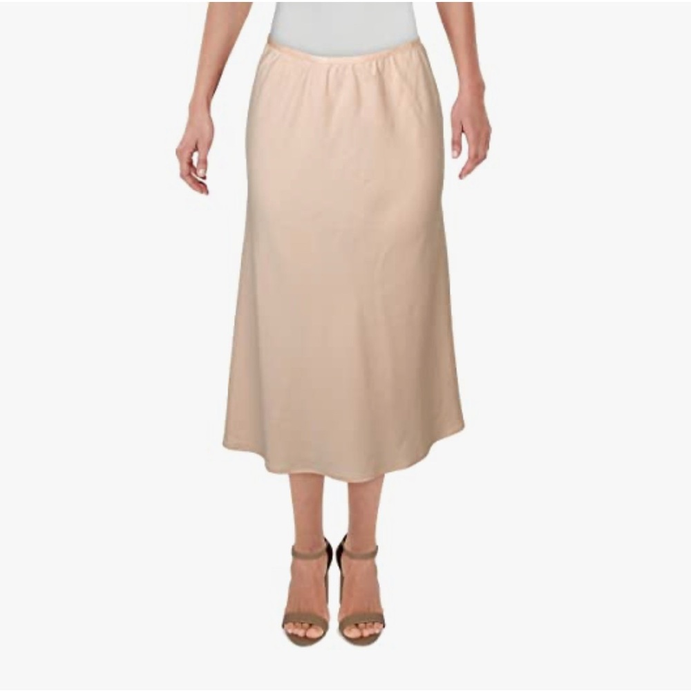 NWT Elegant M Beige Satin Women's Skirt